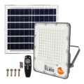 LED prigušiva solarni reflektor LED/150W/3,2V 5000K 15000 mAh IP65 crna + daljinski upravljač