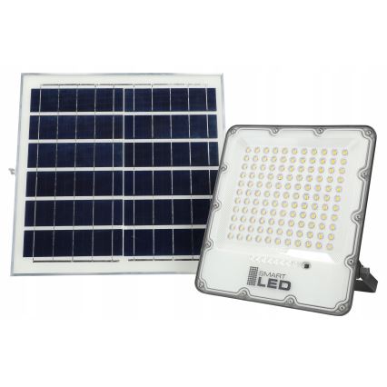 LED prigušiva solarni reflektor LED/150W/3,2V 5000K 15000 mAh IP65 crna + daljinski upravljač