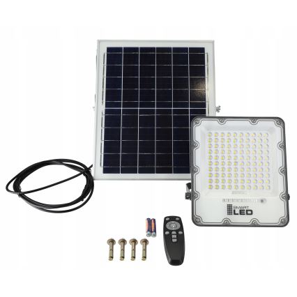LED prigušiva solarni reflektor LED/150W/3,2V 5000K 15000 mAh IP65 crna + daljinski upravljač