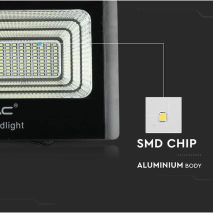 LED prigušiva solarni reflektor LED/20W/6,4V 4000K IP65 10000 mAh + daljinski upravljač