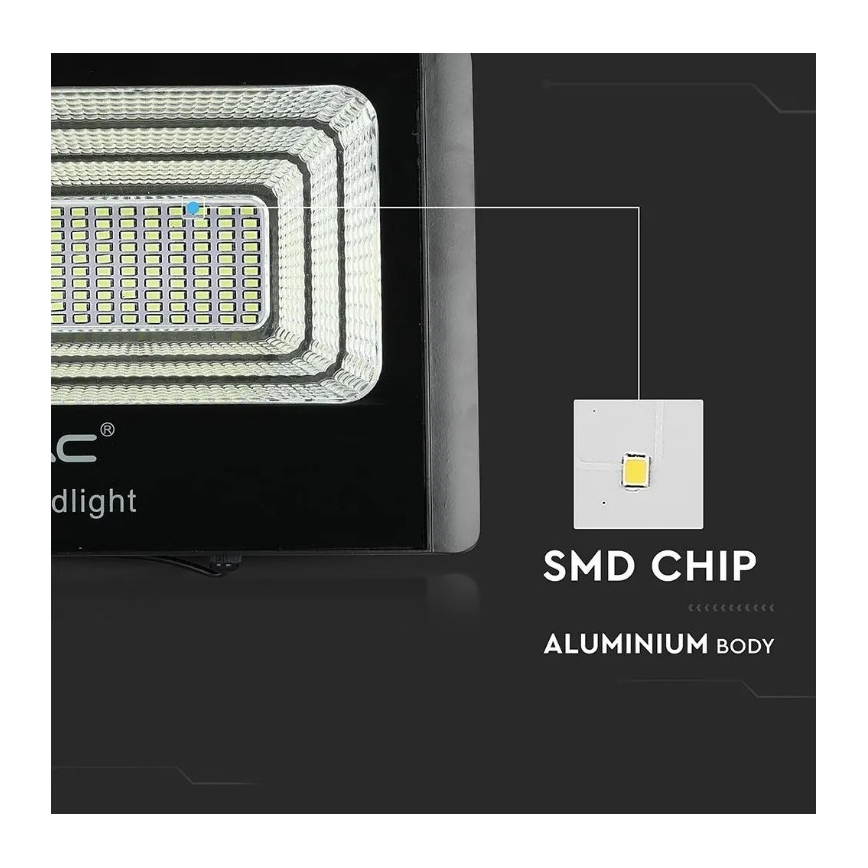 LED prigušiva solarni reflektor LED/20W/6,4V 4000K IP65 10000 mAh + daljinski upravljač