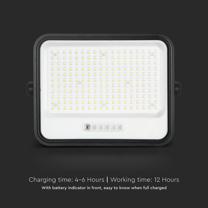 LED solarni reflektor (prigušiva) LED/400W/3,2V 2000-8000K IP65 20000 mAh crna + daljinski upravljač