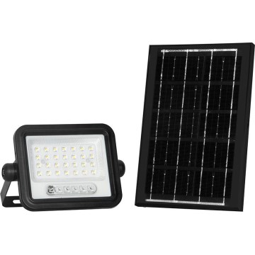 LED prigušiva solarni reflektor LED/50W/3,2V 2000-8000K IP65 3800 mAh crna + daljinski upravljač
