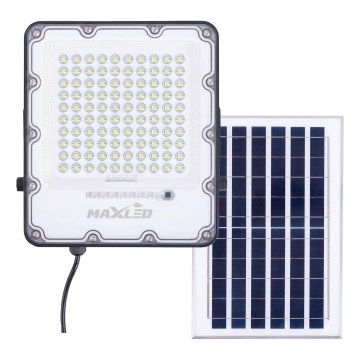 LED prigušiva solarni reflektor LED/50W/3,2V 4500K IP65 crni + daljinski upravljač