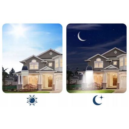 LED prigušiva solarni reflektor LED/50W/3,2V 5000K 6000 mAh IP65 crna + daljinski upravljač