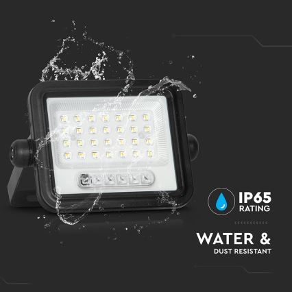 LED prigušiva solarni reflektor LED/50W/3,2V 2000-8000K IP65 3800 mAh crna + daljinski upravljač