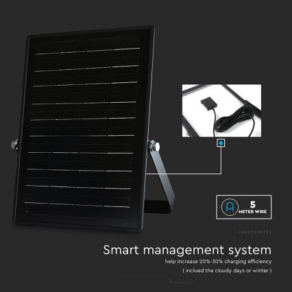 LED prigušiva solarni reflektor sa senzorom LED/10W/3,7V 4000/6000K IP65 3600 mAh + daljinski upravljač