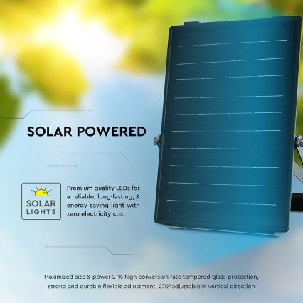 LED prigušiva solarni reflektor sa senzorom LED/10W/3,7V 4000/6000K IP65 3600 mAh + daljinski upravljač