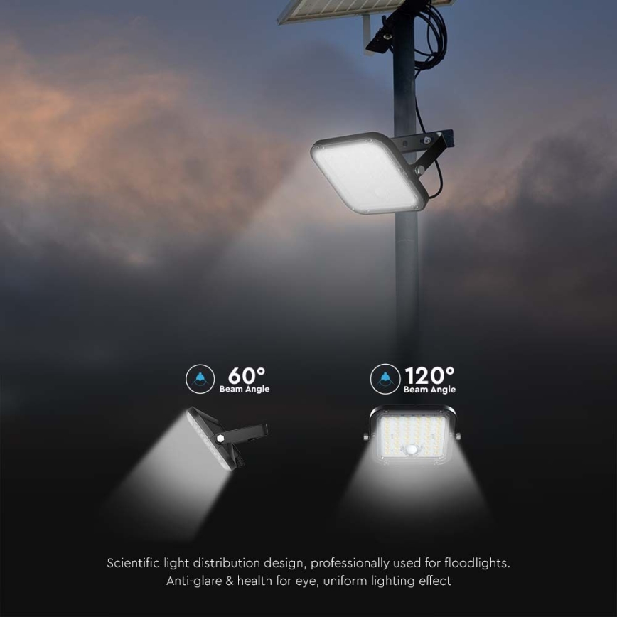 LED prigušiva solarni reflektor sa senzorom LED/10W/3,7V 4000/6000K IP65 3600 mAh + daljinski upravljač