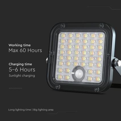 LED prigušiva solarni reflektor sa senzorom LED/10W/3,7V 4000/6000K IP65 3600 mAh + daljinski upravljač