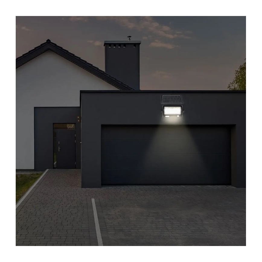 LED prigušiva solarni reflektor sa senzorom LED/10W/3,7V 4000K IP65 7200 mAh + USB port