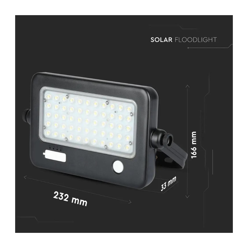 LED prigušiva solarni reflektor sa senzorom LED/10W/3,7V 4000K IP65 7200 mAh + USB port