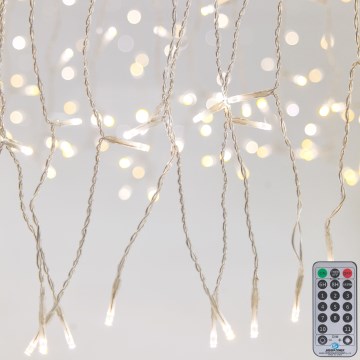 LED prigušiva spoljašnja božićna zavesa CURTAIN 360xLED/8,4W/230V 2x2 m IP44 topla bela + daljinski upravljač
