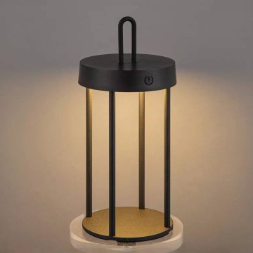 LED prigušiva spoljašnja punjiva dodirna stona lampa GENTLE LED/1,5W/3,7V 3000 mAh IP44 crna