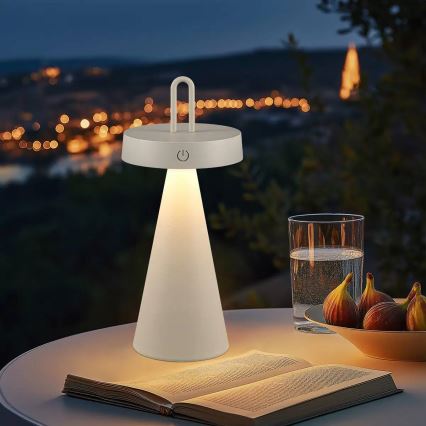 LED prigušiva spoljašnja punjiva dodirna stona lampa HALO LED/1,5W/3,7V 3000 mAh IP44 siva