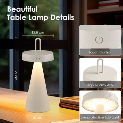 LED prigušiva spoljašnja punjiva dodirna stona lampa HALO LED/1,5W/3,7V 3000 mAh IP44 siva