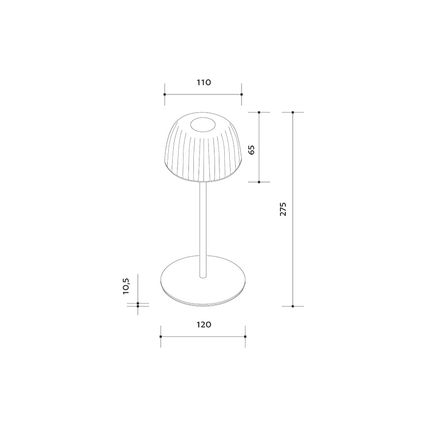 Prigušiva punjiva LED stona lampa za spoljašnju upotrebu VIVIEN LED/3W/5V 2700K 1600 mAh IP54 crna
