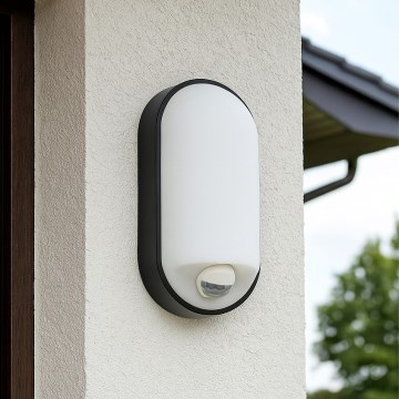 LED prigušiva spoljašnje zidno svetilo sa senzorom pokreta LED/12/15/18W/230V 3000K/4000K/6500K IP65 crna/bela