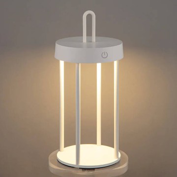 LED prigušiva spoljna punjiva dodirna stona lampa GENTLE LED/1,5W/3,7V 3000 mAh IP44 bela