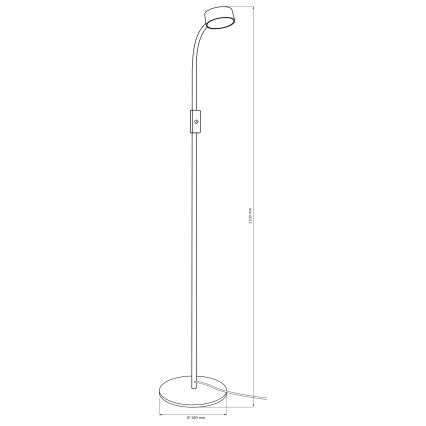 LED prigušiva dodirna podna lampa BRUNO LED/3W/230V 3000/4000/6500K crna