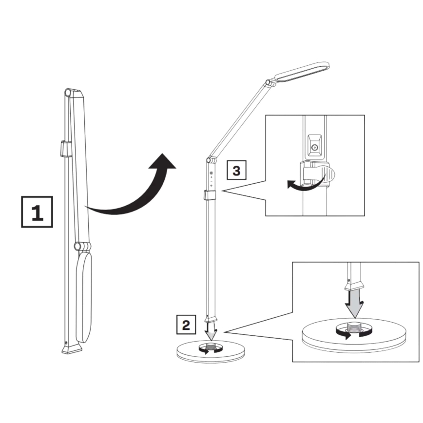 LED prigušiva dodirna podna lampa FERRARA LED/13W/230V 3000/4000/6000K crna