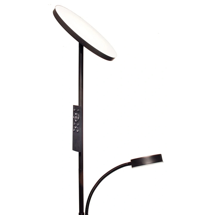 LED Prigušiva podna lampa NORA LED/25W/230V 2200/3000/4000K + LED/5W 3000K crna + daljinski upravljač