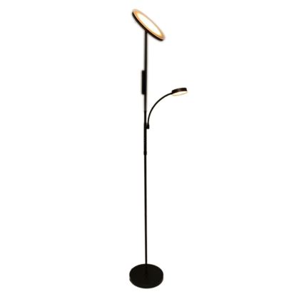 LED Prigušiva podna lampa NORA LED/25W/230V 2200/3000/4000K + LED/5W 3000K crna + daljinski upravljač