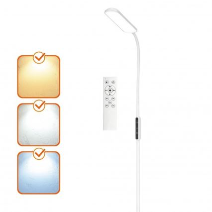 LED prigušiva podna lampa TEILO LED/10W/230V 3000/4000/6500K bela + daljinski upravljač