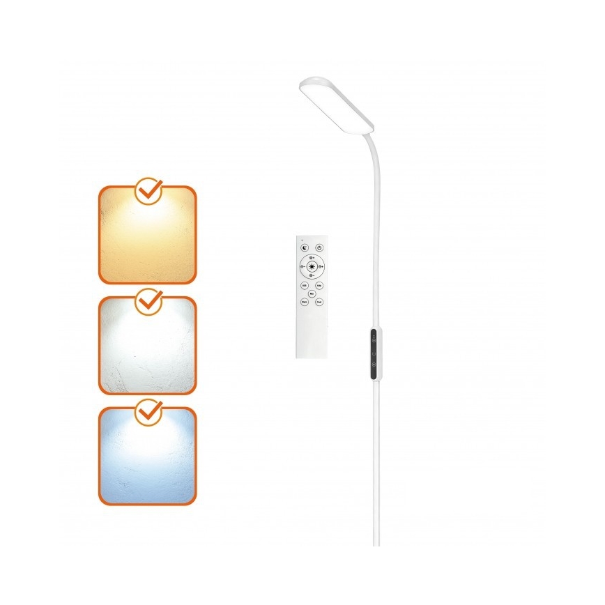 LED prigušiva podna lampa TEILO LED/10W/230V 3000/4000/6500K bela + daljinski upravljač