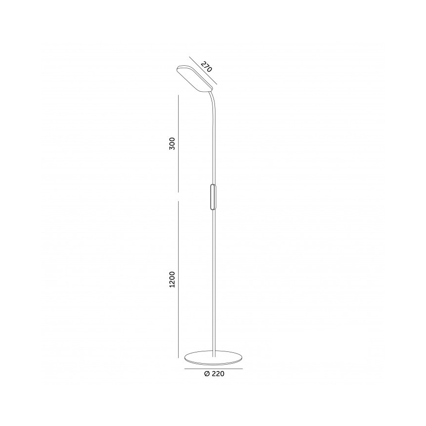 LED prigušiva podna lampa TEILO LED/10W/230V 3000/4000/6500K bela + daljinski upravljač