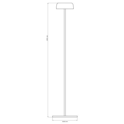 LED prigušiva dodirna spoljašnja stojeća lampa TRYPOLIS LED/2W/5V USB 1800 mAh IP44 crna