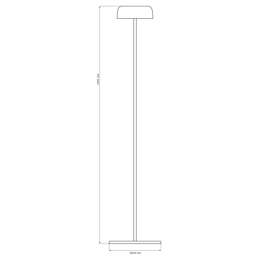 LED prigušiva dodirna spoljašnja stojeća lampa TRYPOLIS LED/2W/5V USB 1800 mAh IP44 crna