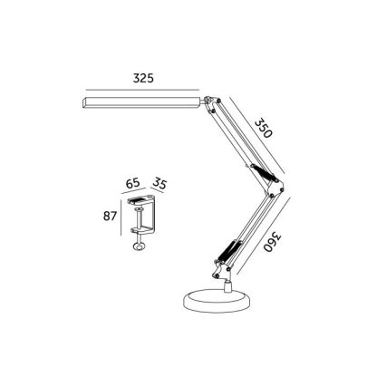 LED prigušiva stona lampa 2u1 USB TENUIX LED/14W/5V 3000-6000K bela