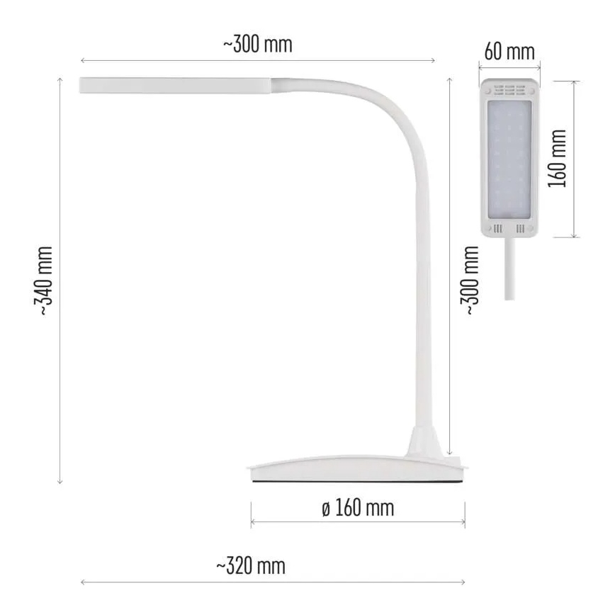 LED prigušiva stona lampa EDDY LED/6W/230V 3000/4500/6800K bela