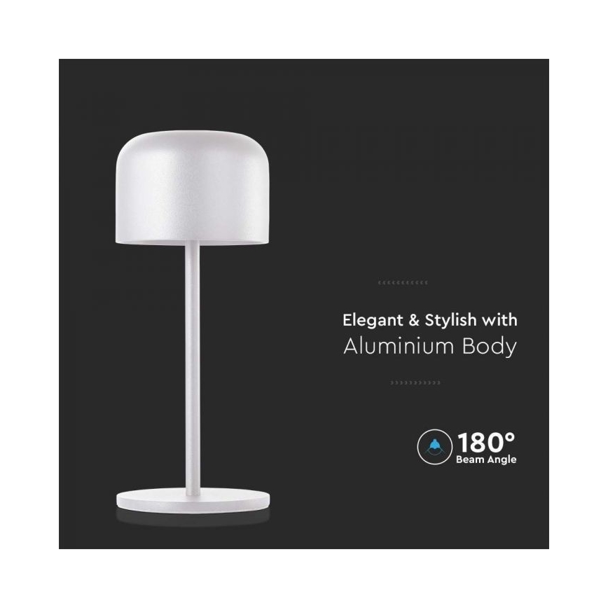 LED prigušiva punjiva dodirna stona lampa LED/1,5W/5V 2700-5700K IP54 2200 mAh bela