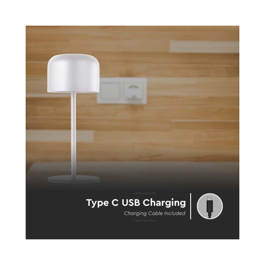 LED prigušiva punjiva dodirna stona lampa LED/1,5W/5V 2700-5700K IP54 2200 mAh bela