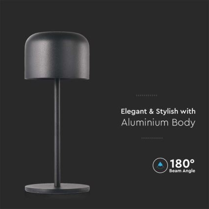 LED prigušiva punjiva dodirna stona lampa LED/1,5W/5V 2700-5700K IP54 2200 mAh crna