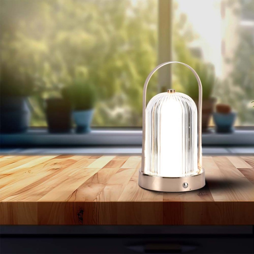 LED prigušiva punjiva stona lampa sa dodirom LED/1W/5V 3000-6000K 1800 mAh bakar
