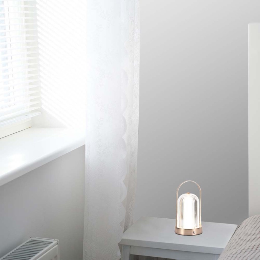 LED prigušiva punjiva stona lampa sa dodirom LED/1W/5V 3000-6000K 1800 mAh bakar