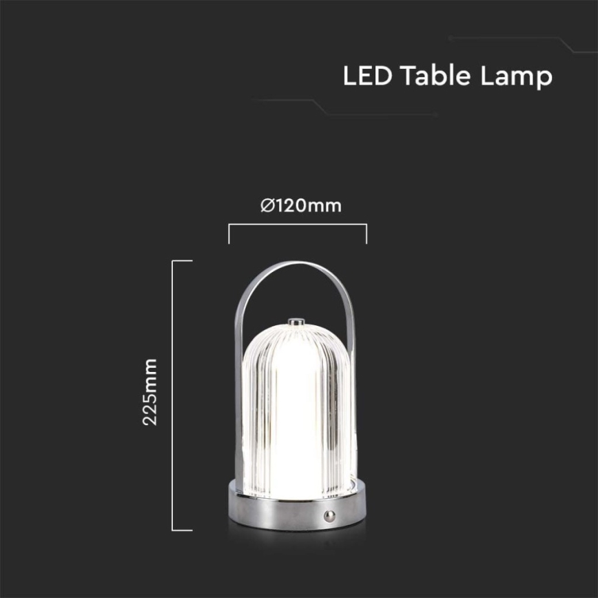 LED prigušiva punjiva dodirna stona lampa LED/1W/5V 3000-6000K 1800 mAh mat hrom