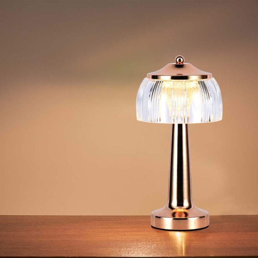 LED prigušiva punjiva dodirna stona lampa LED/1W/5V 3000-6000K 1800 mAh ružičasto zlato