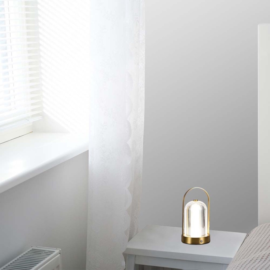 LED prigušiva punjiva dodirna stolna lampa LED/1W/5V 3000-6000K 1800 mAh zlatna