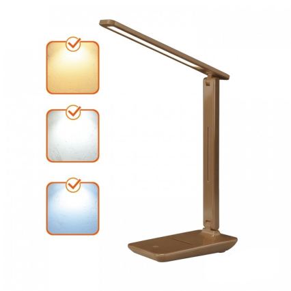 LED prigušiva stona lampa NOBLITE N LED/7W/230V 3000/4000/6500K braon