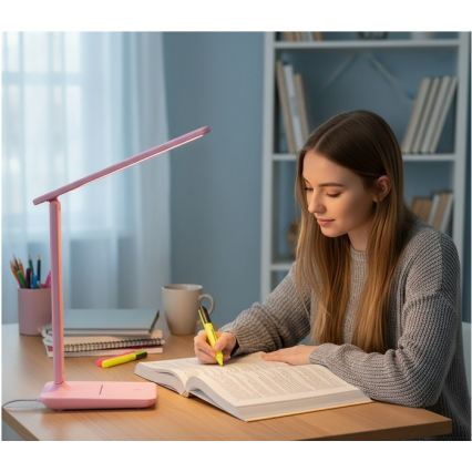 LED prigušiva stona lampa NOBLITE N LED/7W/230V 3000/4000/6500K ružičasta