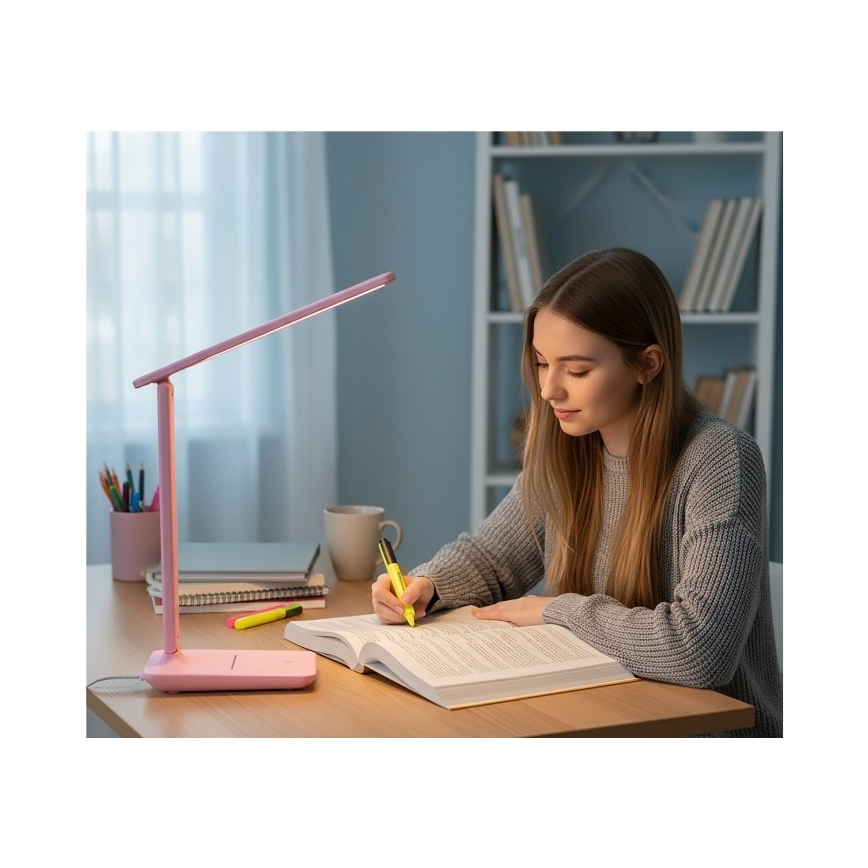 LED prigušiva stona lampa NOBLITE N LED/7W/230V 3000/4000/6500K ružičasta