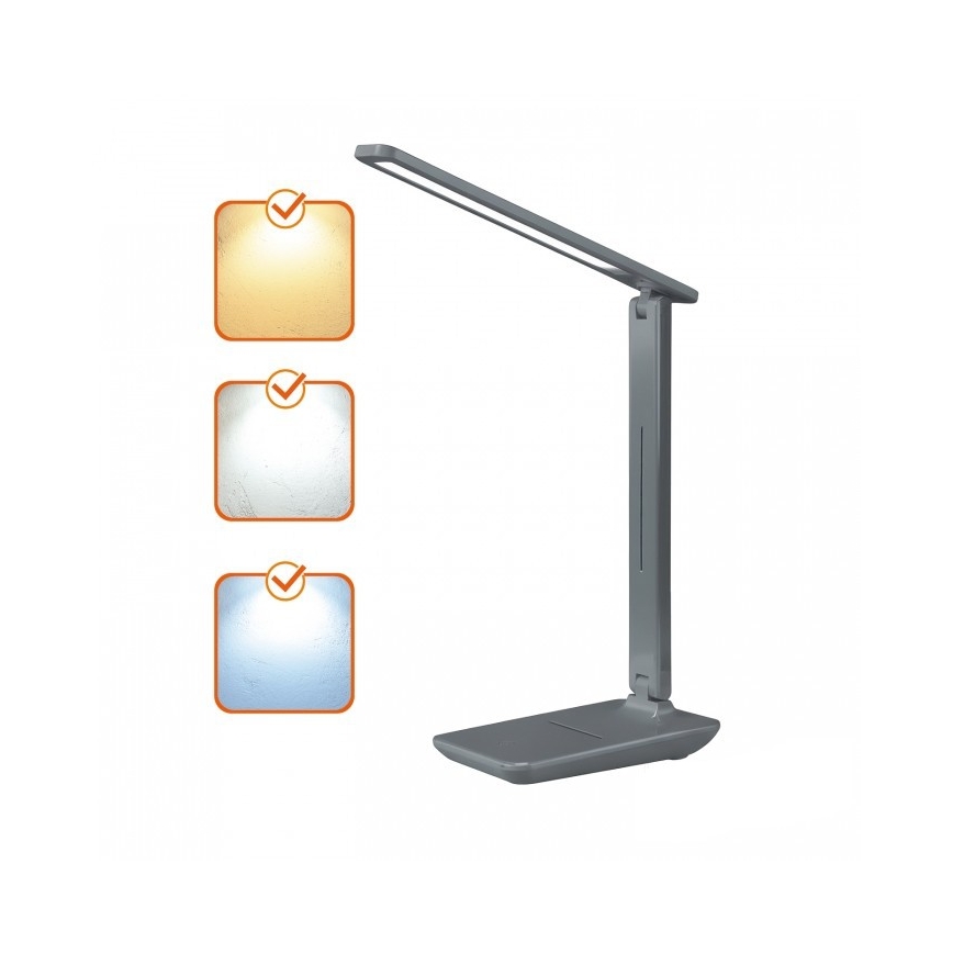 LED prigušiva stona lampa NOBLITE N LED/7W/230V 3000/4000/6500K siva