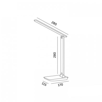 LED prigušiva stona lampa NOBLITE N LED/7W/230V 3000/4000/6500K siva