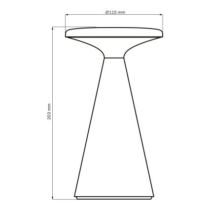LED prigušiva dodirna spoljašnja stona lampa PAROS LED/1,8W/5V USB 1800 mAh IP44 crna