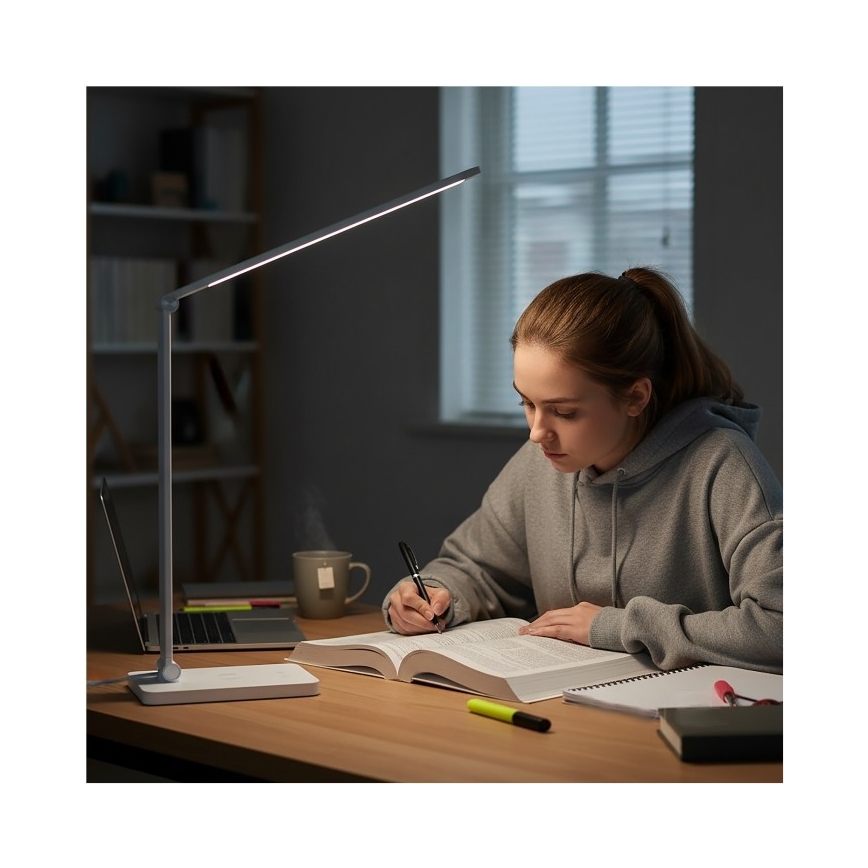LED prigušiva stona lampa sa bežičnim QI punjenjem NOBLITE Q LED/7W/230V 3000/4000/6500K bela