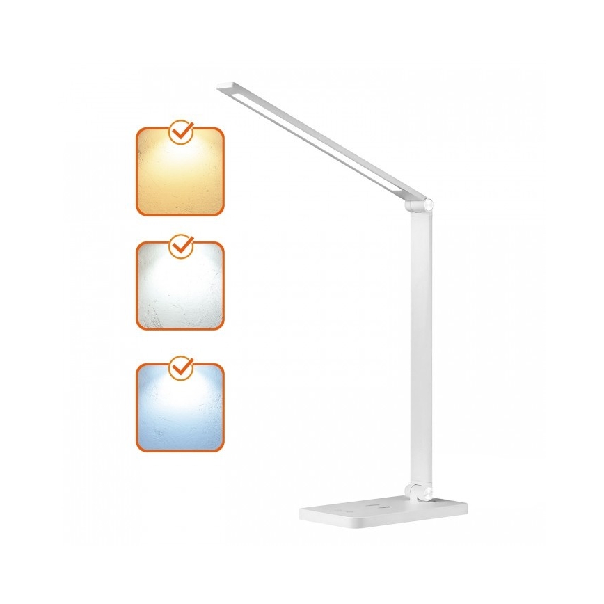 LED prigušiva stona lampa sa bežičnim QI punjenjem NOBLITE Q LED/7W/230V 3000/4000/6500K bela